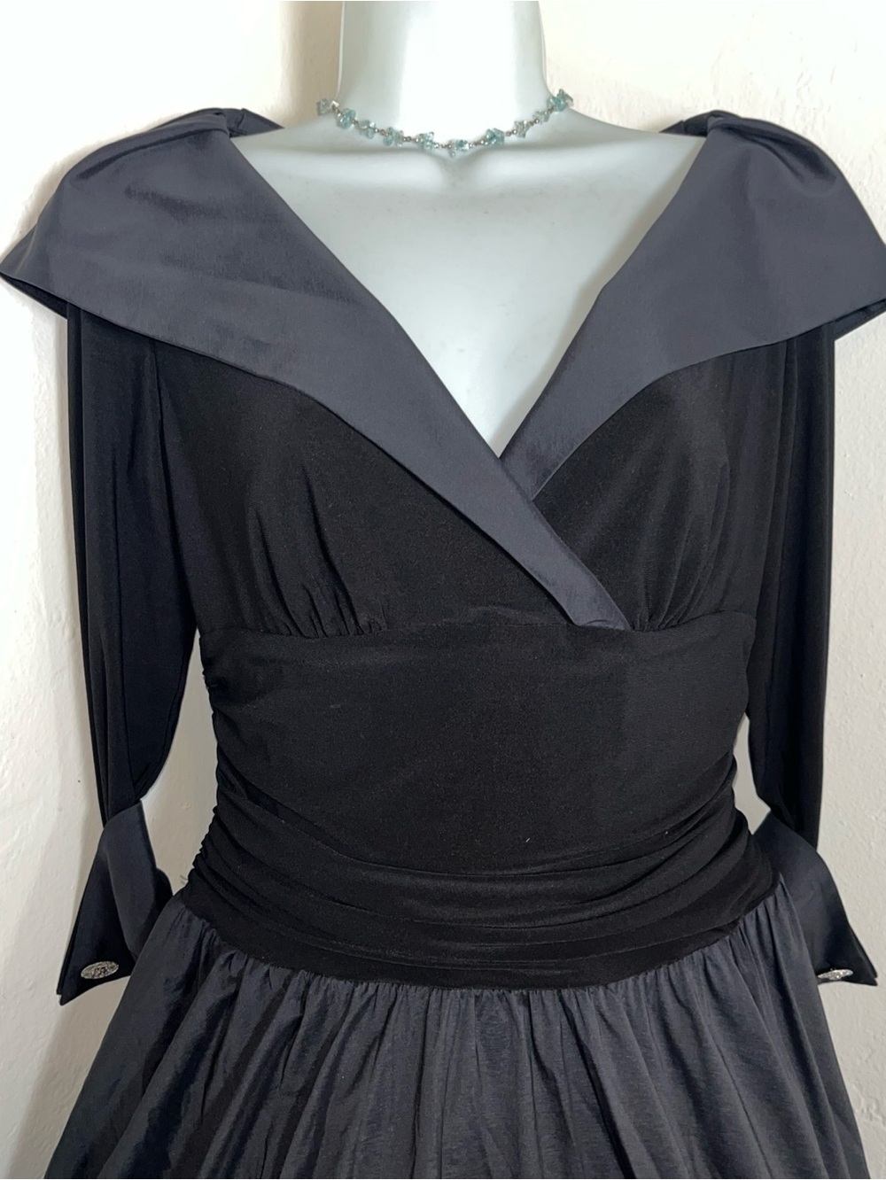 Joseph Ribkoff Black Dress with Charcoal Trim